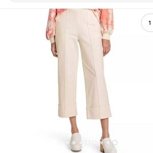 Rachel Comey for Target Cream High-Rise Cuff Straight-Leg Cropped Pants Size 2